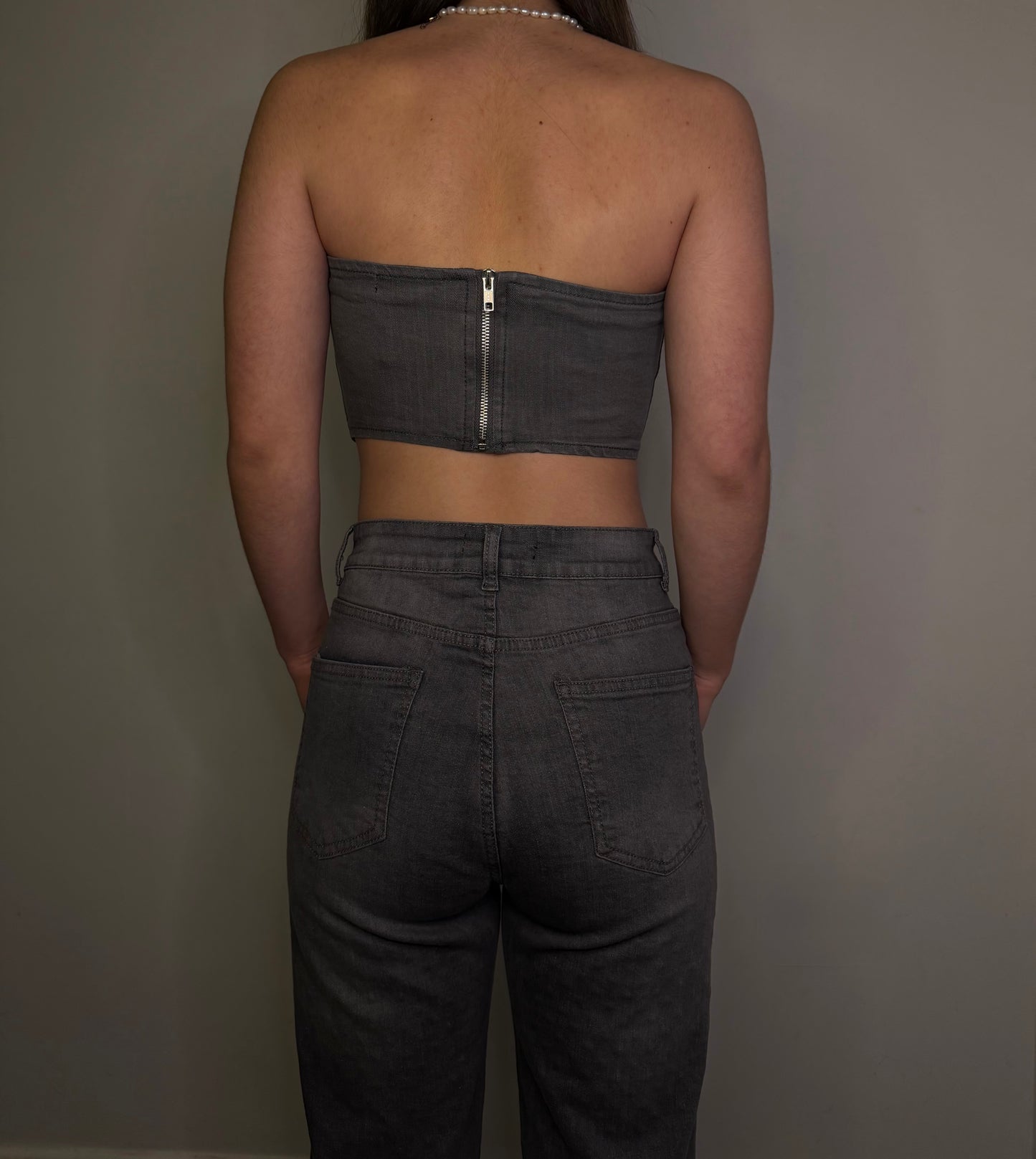 DIAMANTÉ STUDDED FRONT STRAIGHT LEG DENIM JEANS