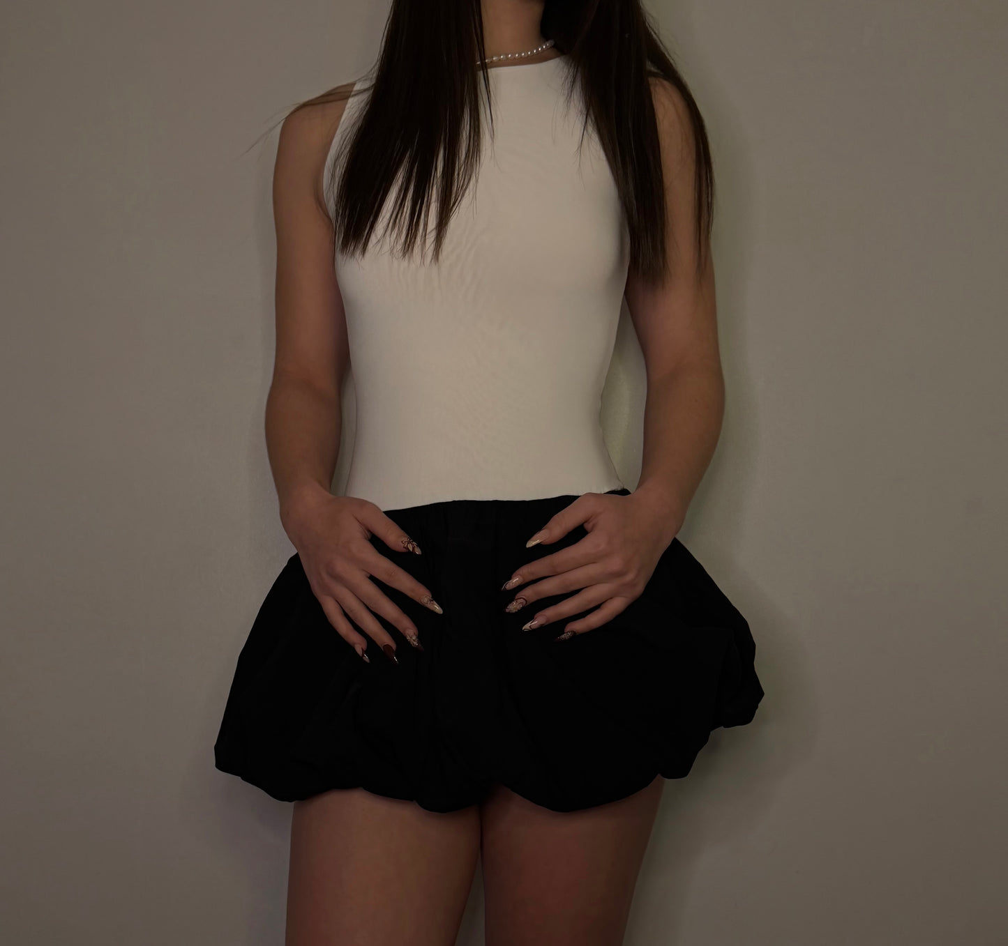 SLINKY PUFFED HEM MINI BALLOON DRESS